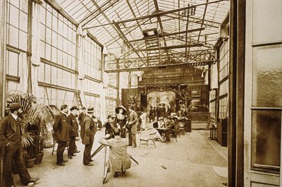 Riprese nello Studio di Montreuil (vicino a Parigi, studio di Melies) c. 1900 da Unbekannter Künstler