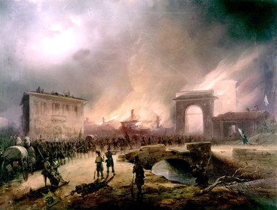 Incendio e cattura di Roma da parte degli italiani il 20 settembre da Unbekannter Künstler