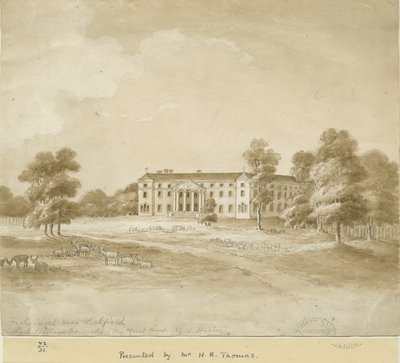 Fisherwick Hall: disegno a seppia, nd [?XIX secolo] da Unbekannt