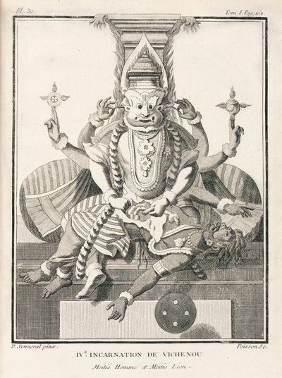 Quarta incarnazione di Vishnu, metà uomo e metà leone da Unbekannt