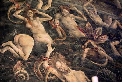 Francia, Tarn, Albi, Cattedrale di Santa Cecilia, affresco del Giudizio Universale, - (1474-fine del XV secolo), la discesa agli inferi, dettaglio da Unbekannt