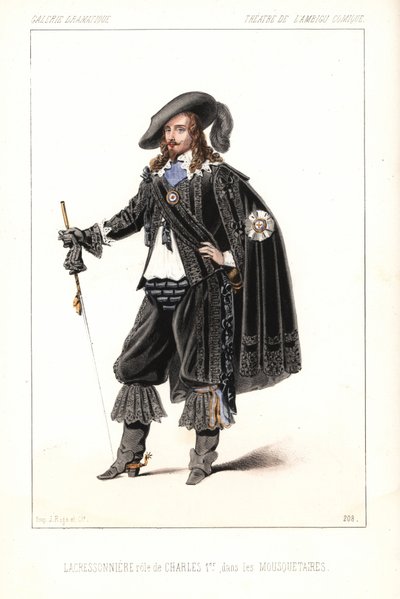 Louis Lacressonniere come Re Carlo I in Les Mousquetaires di Alexandre Dumas, Theatre de l