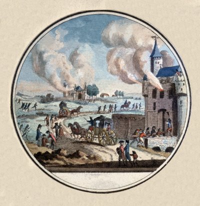 Rivoluzione francese, folla che assalta un castello, c.1792-1793 da Unbekannter Künstler