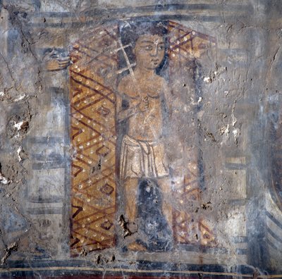 Affresco nella chiesa di Agios Georgios, Plemeniana, Creta, Grecia da Theodore Charles Ange Coquelin