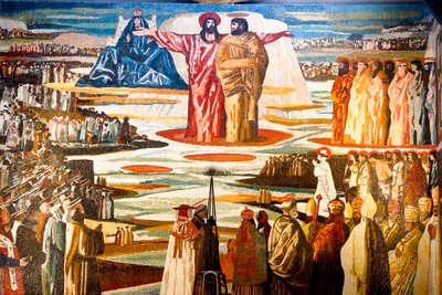 Affresco nella basilica romana cattolica dell