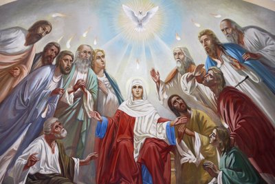 Affresco nella chiesa ortodossa russa della Santissima Trinità, Gerusalemme, Israele da Unbekannt