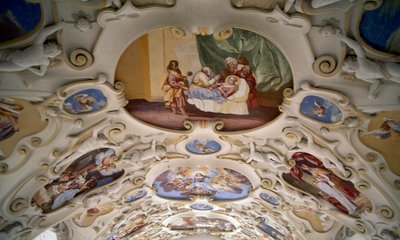 Soffitto affrescato della cappella del Castello di Bojnice, Trencin. (dettaglio). Slovacchia. da Benjamin Baud