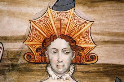 Affreschi della Sala Baronale (XV secolo), (dettaglio), Castello della Manta, Manta (Cuneo), Piemonte, Italia da Benjamin Baud