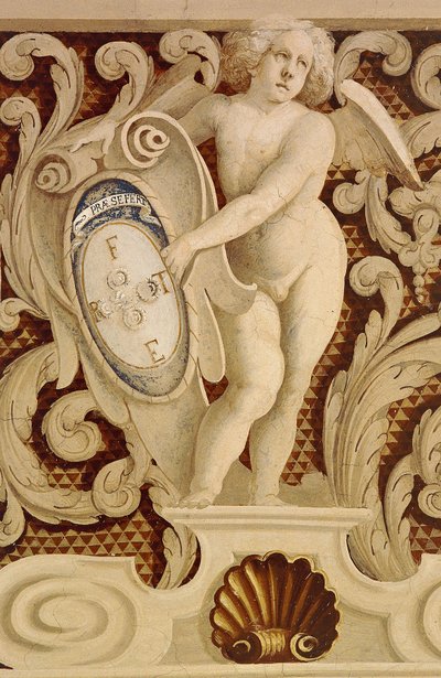 Affreschi della Sala Baronale (XV secolo), dettaglio, Castello della Manta, Manta (Cuneo), Piemonte (dettaglio) da William M. Timlin