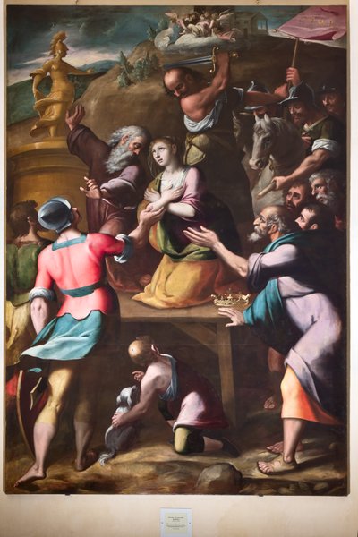 Genova, Duomo (Cattedrale di San Lorenzo), interno, Battistero (ex Chiesa di San Giovanni il Vecchio): "Martirio di Santa Caterina", di Cesare e Alessandro Semino da Unbekannter Künstler