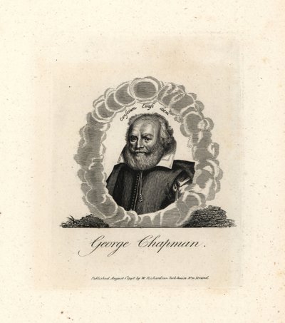 George Chapman, drammaturgo, traduttore e poeta inglese, morto nel 1634. Incisione su rame da Portraits Illustrating Granger