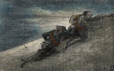 Giacomo Casanova e Marin Balbi fuggono dalla prigione dei Piombi a Venezia scavando un tunnel nella cella da Unbekannter Künstler
