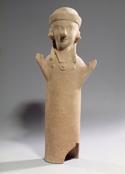 Dea o adoratrice con braccia alzate, figurina, c.550 a.C. (terracotta) da Unbekannt