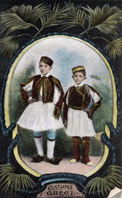 Grecia: costumi greci per bambini - Cartolina 1914-1918 da Unbekannt