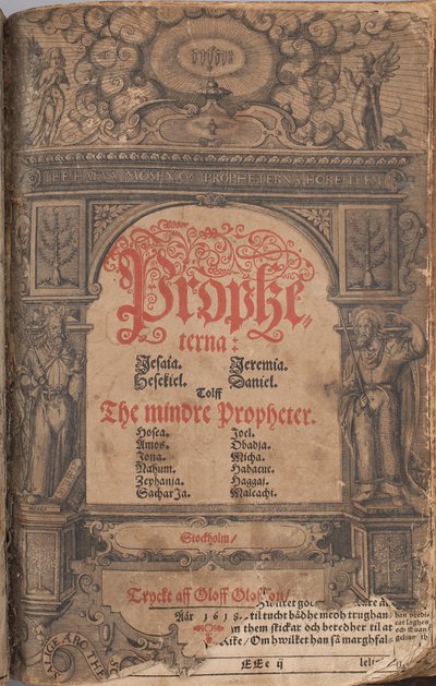 Bibbia di Gustavo II Adolfo 1618 - Frontespizio Profeti Maggiori e Profeti Minori da Unbekannter Künstler
