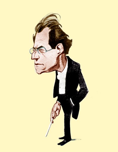 Gustav Mahler. Caricatura di Oscar Garvens Compositore austriaco, 7 luglio 1860 - 18 maggio 1911. Oscar Garvens 1874-1951 da Unbekannt