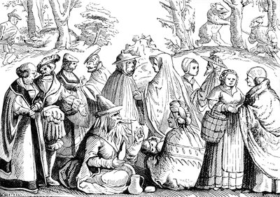 Zingari - zingari maschi e femmine che leggono la fortuna da Unbekannter Künstler