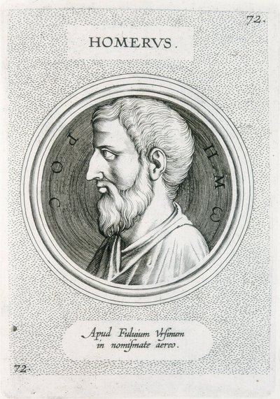 OMERO (IX secolo a.C.). Scrittore greco (incisione) da Unbekannter Künstler