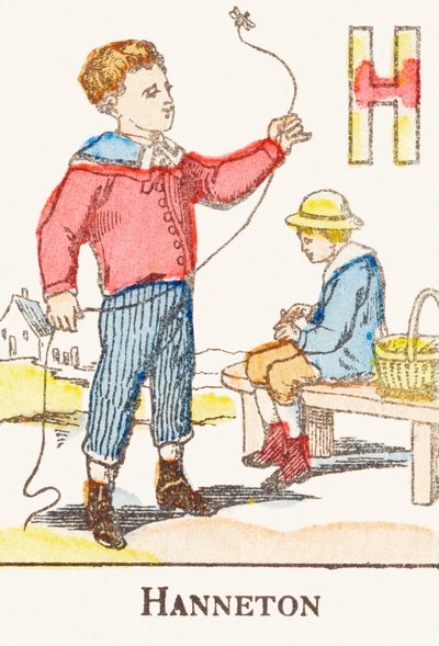 H: Maggiolino - Incisione tratta da "Alfabeto dei giochi", circa 1890 da Unbekannt