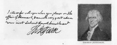 Scrittura e firma da una lettera di Thomas Jefferson a John Paul Jones, scritta a Parigi, 11 luglio da Unbekannt