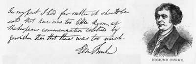 Scrittura e firma di Edmund Burke da Unbekannt