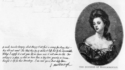 Scrittura e firma di Sarah, Duchessa di Marlborough da Unbekannt