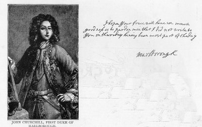 Scrittura e firma del Duca di Marlborough (penna e inchiostro su carta) da Unbekannt
