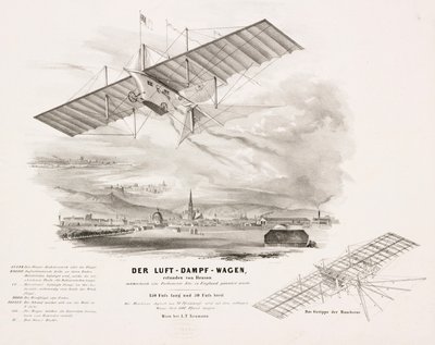 Carrozza a vapore aerea di Henson, c 1842 da Unbekannt