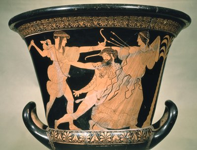 Eracle in lotta, dettaglio da un calice-krater attico a figure rosse, V secolo a.C. (ceramica) da Unbekannt