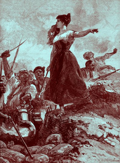 Eroismo della fanciulla di Saragozza, Spagna da Unbekannter Künstler