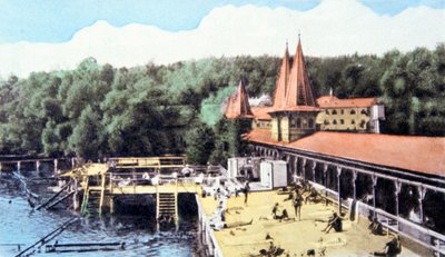 Lago termale di Heviz, Ungheria, c. 1920 (cartolina) da Unbekannter Künstler
