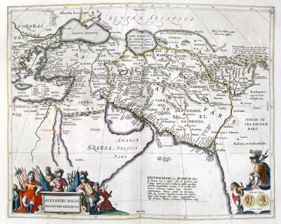 Storia. Antica Grecia. I viaggi di Alessandro Magno. Incisione in: Le theatre du monde, atlante di G. Blaeu, Amsterdam da Unbekannter Künstler