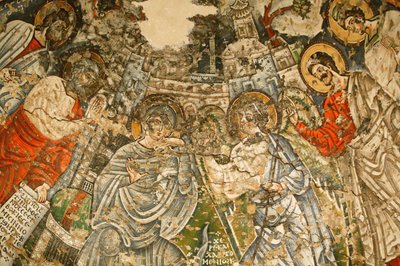 Santa Vergine e San Giovanni Monastero copto di Kame: affresco del IX secolo: L