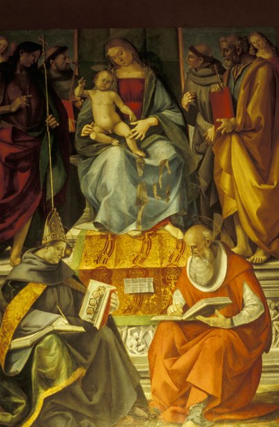 Sacra conversazione, Madonna col Bambino e santi, Luca Signorelli da Unbekannt