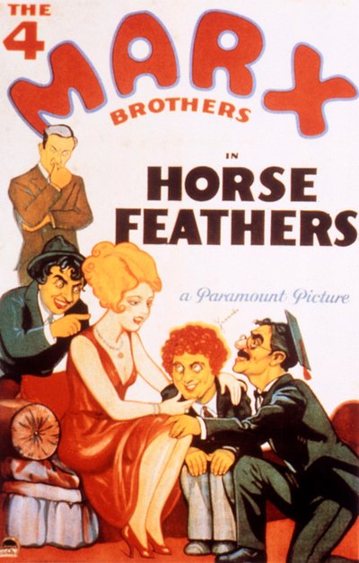 Poster del film Horse Feathers con i fratelli Marx di Norman McLeod 1932 da Unbekannt