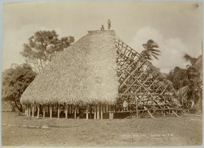 Costruzione di una casa a Samoa, c.1875 da Unbekannt