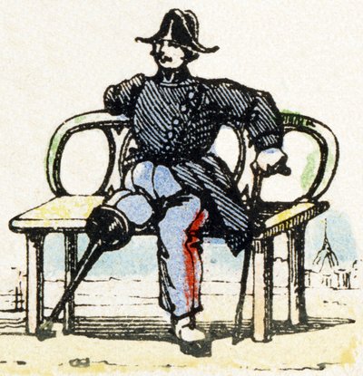 I - Invalido - Alfabeto - intrattenimento per bambini - Immagine epinal, serie popolare c.1890 (illustrazione) da Unbekannt