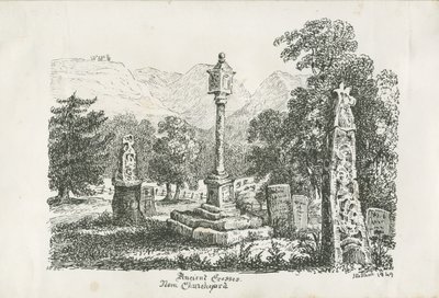 Chiesa di Ilam - Croci antiche: litografia, 1849 da Unbekannt