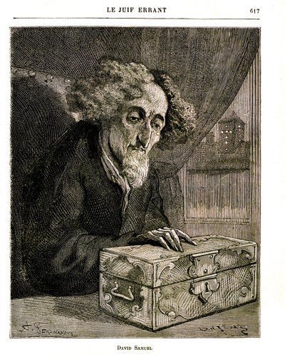 Illustrazione del romanzo di Eugene Sue "Il Giudeo Errante" - Incisione di FERDINANDUS nell