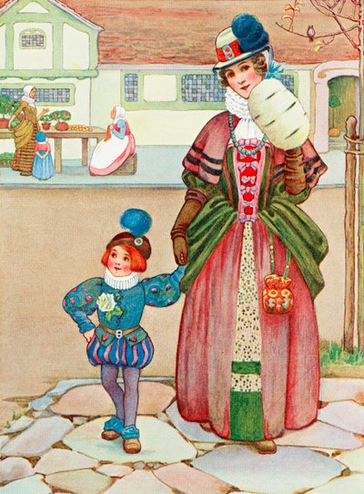 Illustrazione della poesia Differenza dal libro Infanzia di Millicent e Githa Sowerby, pubblicato nel 1907 da Unbekannter Künstler
