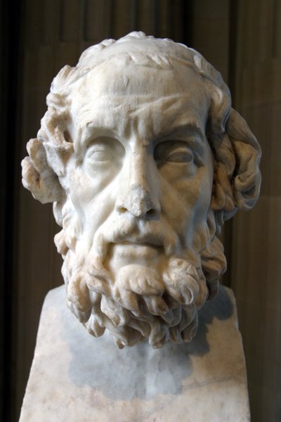 Ritratto immaginario di Omero, opera romana del II secolo d.C. Museo del Louvre, Parigi. da Unknown