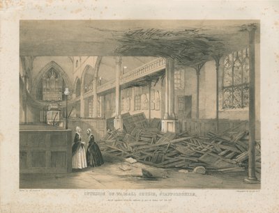 Interno della Chiesa di Walsall - litografia colorata, [Ott 1847] da Unbekannt
