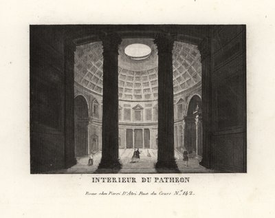 Interno del Pantheon con la cupola cassettonata e l