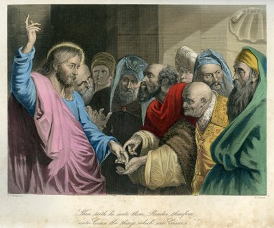 Gesù che tiene la moneta romana - Bibbia, Nuovo Testamento da Unbekannter Künstler