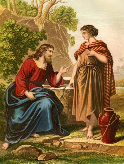 Gesù parla con la donna samaritana - Bibbia da Unbekannter Künstler