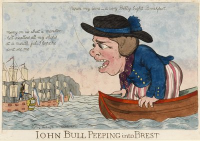 John Bull osserva Brest (Francia) da Unbekannter Künstler