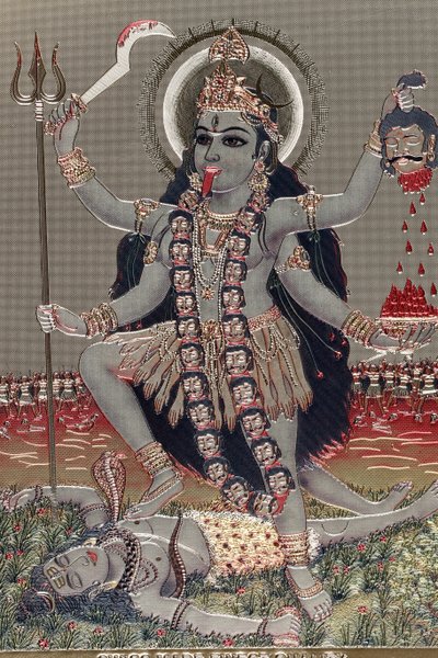 Kali: Dea Indù del Tempo, della Creazione, della Distruzione, della Violenza e del Potere da Unbekannter Künstler