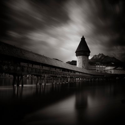 Kapellbrücke, Lucerna, Svizzera da Leopold Blonder
