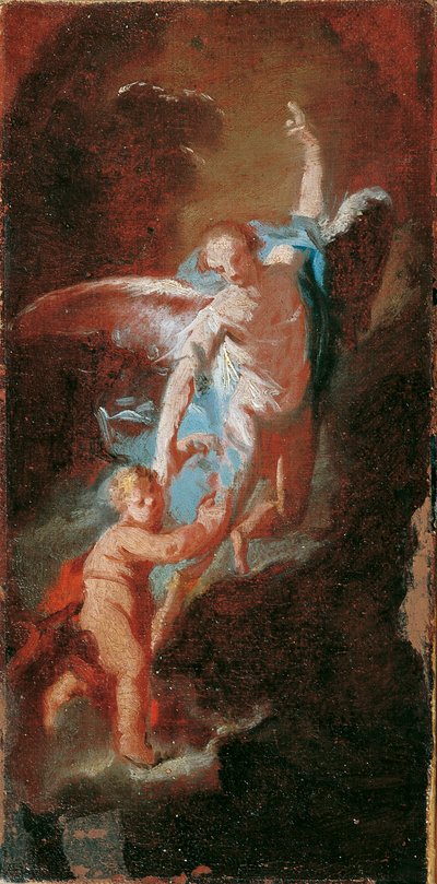 Bambino con angelo custode da Unbekannter Künstler