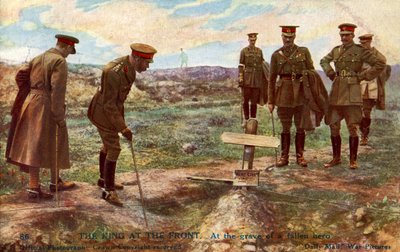 Re Giorgio V in visita alla tomba di un soldato da Unbekannter Künstler